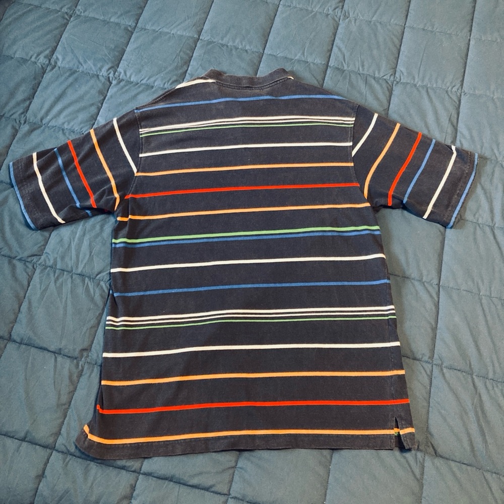 Wckd Men's Size X-Large Polo Shirt Colorful Striped Black Short Sleeve - Picture 6 of 7